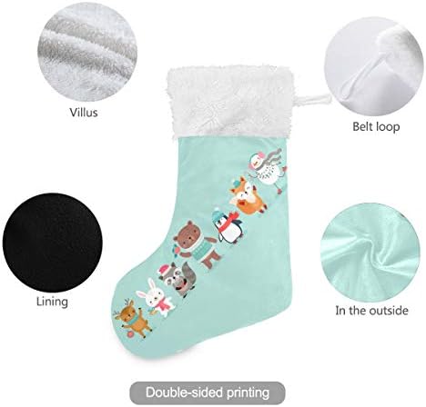 Коледни Чорапи с Коледни герои PIMILAGU, 1 Опаковка, 17,7 инча, Окачени Чорапи за Коледна украса