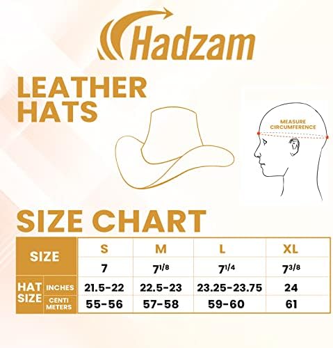 Ковбойская шапка HADZAM от непромокаемой на кожата | Западна Шапка от дъжд | Здрави Кожени Шапки за мъже |