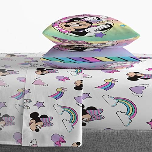 Пълен комплект спално бельо Disney Minnie Mouse Unicorn Dreams от 7 позиции - Включва Обръща одеяло и комплект чаршаф