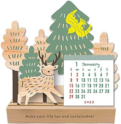 Календар Такахата Масао на 2023 година /Дървена Поставка (Настолна) Елен и Гора 1000123827