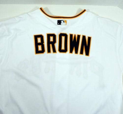 2013 Питсбърг Пайрэтс Брукс Браун Освободен Бяла Риза PITT33089 - Използваните В играта Тениски MLB