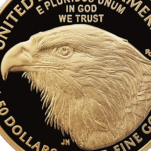 Златна монета 2022 година с тегло 1 унция Proof American Eagle Gem Proof (GEMPR - Първият ден на издаване - Етикет с