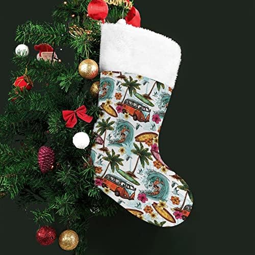 Хавайски Сърфист Коледни Окачени чорапи Чорапи за Коледно Камина Празничен Начало Декор