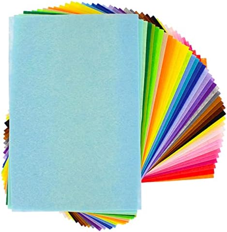Филц на листове CraftyBook - 8 x 12 см, квадрати от чувствах плат 40 в различни цветове за бродерия, шиене или бижута