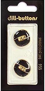 Бутони за Копър 18 мм 2 елемента с Емайл с 2 дупки Черен / Златен