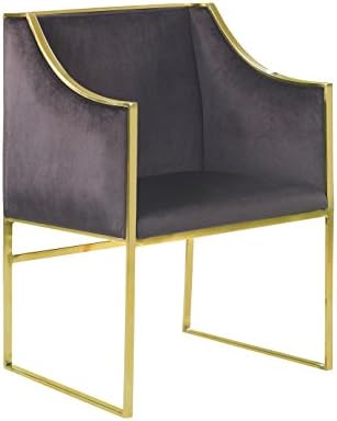 Култов домашен стол Rowan Modern на съвременния стомана рамка с луксозен акцент, черен