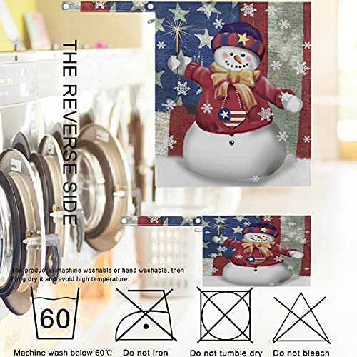 visesunny Весел Коледен Снежен човек със Сърце на САЩ, американския Флаг, 2 бр., Влажна чанта с джобове с цип, Моющаяся