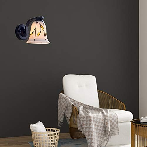 Стенен лампа Tuls-63257E от Метален Стъкло, Кремав, Жълт на Цвят за Всекидневна, Стая за Гости, Спални