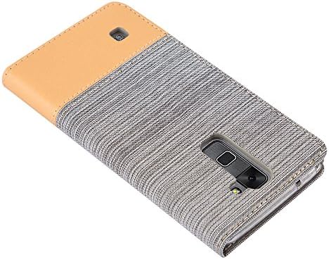 Калъф-за награда Cadorabo, съвместим с LG Stylus 2, светло-сиво-кафяви на цвят - с магнитна закопчалка, функция поставки