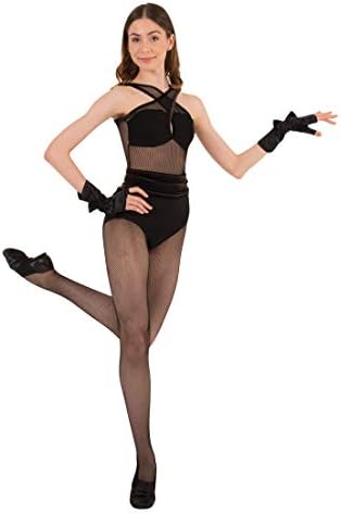 Монтиране на Женски Бански костюм в Плитка Окото Ивица, Перекрещивающийся отпред (P1230) -Черен -L