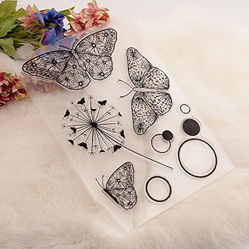 Арбуя Цветя Глухарче Желания Пеперуди Прозрачни Печати за Направата на Картички, Бижута и САМ Scrapbooking