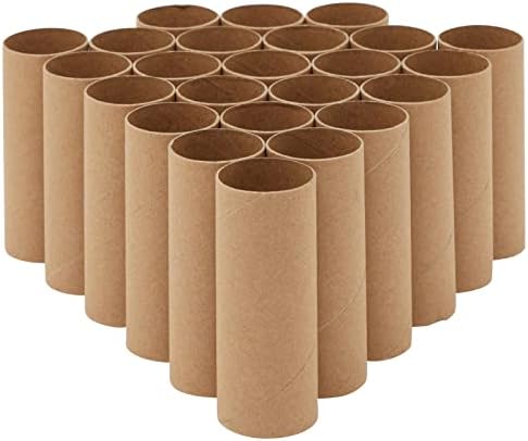 Juvale 24 опаковката кафяви картонени тръби за diy, Празни ролки тоалетна хартия за художествени проекти със