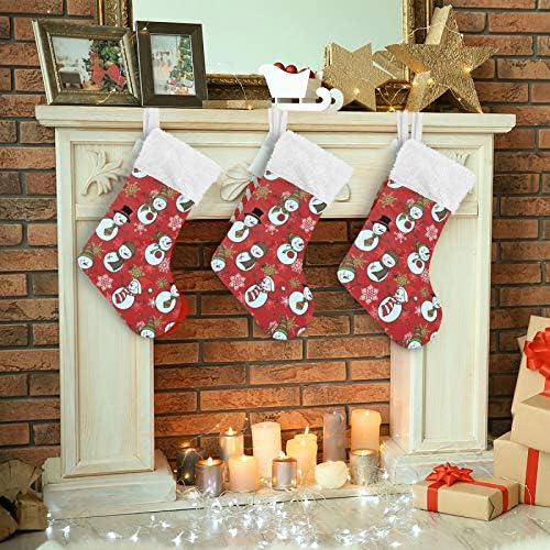 Коледни Чорапи ALAZA, Коледни снежни човеци и Снежинки, Класически Персонализирани Големи Чулочные Украса