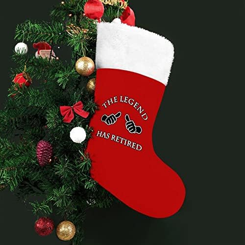 Легендата Пусна Коледни Чорапи от Червено Кадифе, с Бял Пакет шоколадови Бонбони, Коледни Украси и Аксесоари за семейни