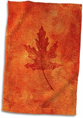 Кърпи 3dRose Florene с Абстрактно цветен печат - Голям Оранжев Кленов лист - (twl-35021-1)