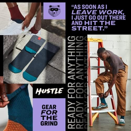 Чифт мъжки чорапи Hustle от Thieves - 3 опаковки на спортни чорапи Performance за мъже (Кръгъл отвор, глезените, нисък