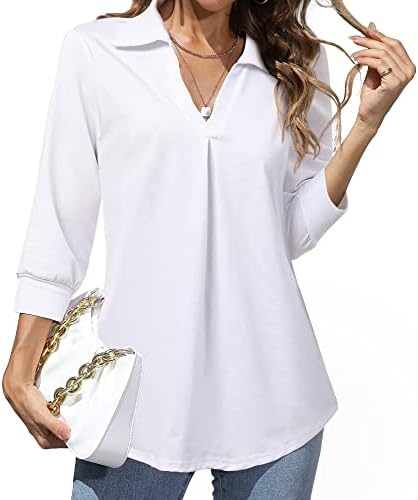 Дамски Работни Блузи Heat Move С V Образно деколте и Ризи с ръкави 3/4, елегантно облечен Ежедневна Туника, Свободни