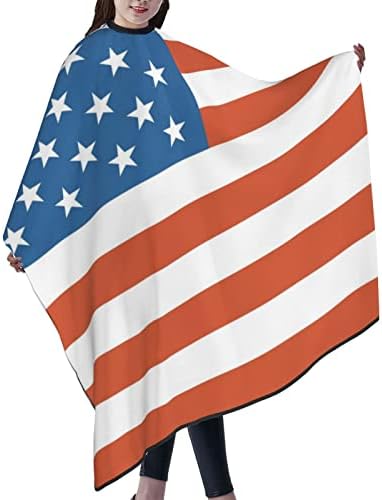 Флаг на САЩ Унисекс Салон За Подстригване Наметало Плат Фризьорски салон Фризьорски салон Наметало За Прически Престилка, Кърпа
