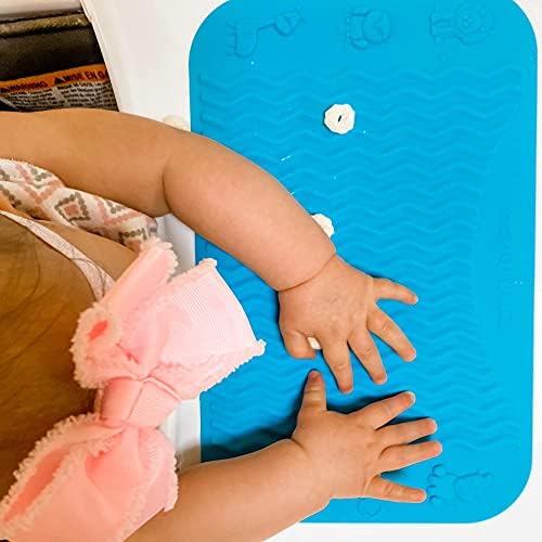 Силиконови кърпички Handfullz за детската маса /столче за хранене за хранене - перлено бял вълнообразни дизайн за обзавеждане