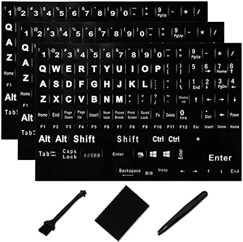 Етикети на английска клавиатура [6, 1], е в пълен размер Стикер на английска Клавиатура с големи Букви с Черен