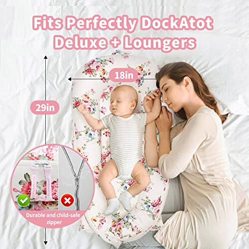 Калъф за детски шезлонг Dockatot Deluxe + | Памук Хипоалергичен Калъф за новородени Премиум качество (само за носене)