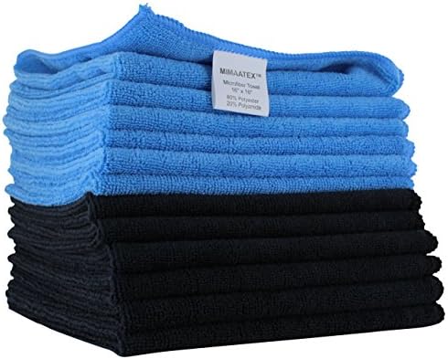 Почистващи кърпи от микрофибър MIMAATEX 6 опаковки-16x16 см-300 ГОРИВО-гладка-Без разводите (сини)