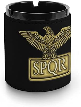 Златна Емблема SPQR Кожена Пепелник Модни Пепелници за Пури Декор на Домашен Офис