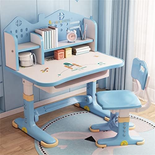 Набор от студентска мебели JYDQM Ергономичен Набор от учебни маси, Дървени + Стоманена Ролка бюро и набор от стола (Цвят: