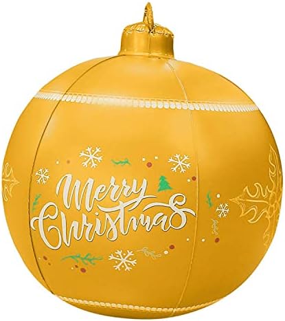 HHmei Коледа Decors Ball - 24-Инчов Цветна Топка на Открито, Коледни Украсени с Надуваем Балон за Коледно парти, На закрито,