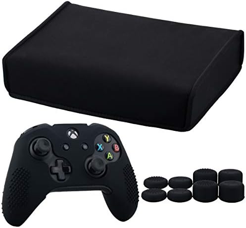 9CDeer Мек Неопреновый Защитен калъф от Мръсотия и Прах Черен цвят за Xbox One S Хоризонтална версия + 1 Бр. Силиконов
