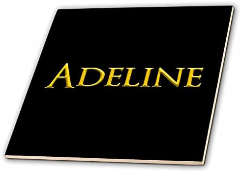 3dRose Adeline популярно, модерно женско име в САЩ. Чипове-талисмани жълт цвят на черен (ct_349271_1)