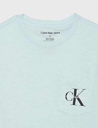 Тениска с кръгло деколте и логото на Calvin Klein Boys с Къс ръкав и Джоб