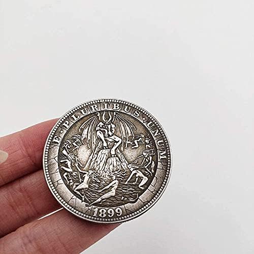 Морган Блуждающая Монета 1899 Демон, Събиране На Монети Около Сребърни Чинии Възпоменателни Монети За Декорация На Дома