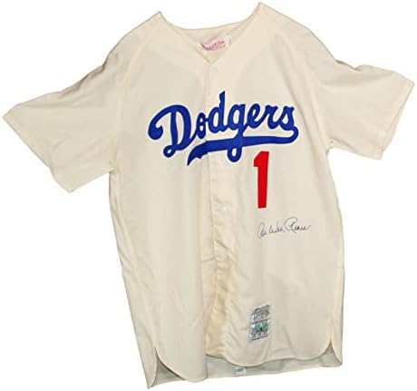 Пиш Пиш Рийз Подписа Истинска тениска Mitchell & Ness Brooklyn Dodgers Jersey PSA / Тениски на MLB с ДНК-автограф