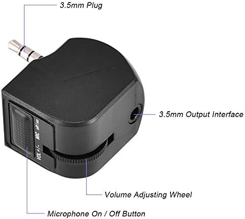 Аудиоадаптер Jopwkuin, Лек и портативен с Щепсел с регулируема сила на звука 3.5 мм, Лесен за използване Регулатор на