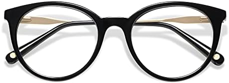 AMOMOMA Ретро Кръгли Очила за четене за Жени, Красиви, Стилни Очила за четене с Блокиране на Синя светлина, AM6055