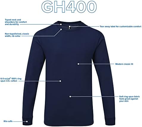 Тениска с дълъг ръкав Gildan Hammer за възрастни, 2 опаковки, Стил GH400