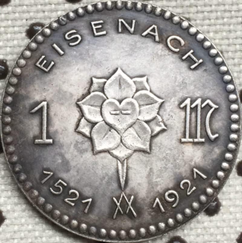 Немски монети 1921 Г., Медна, със сребърно покритие, Старинни Монети, Монета Събиране на ръчно изработени, подлежащи