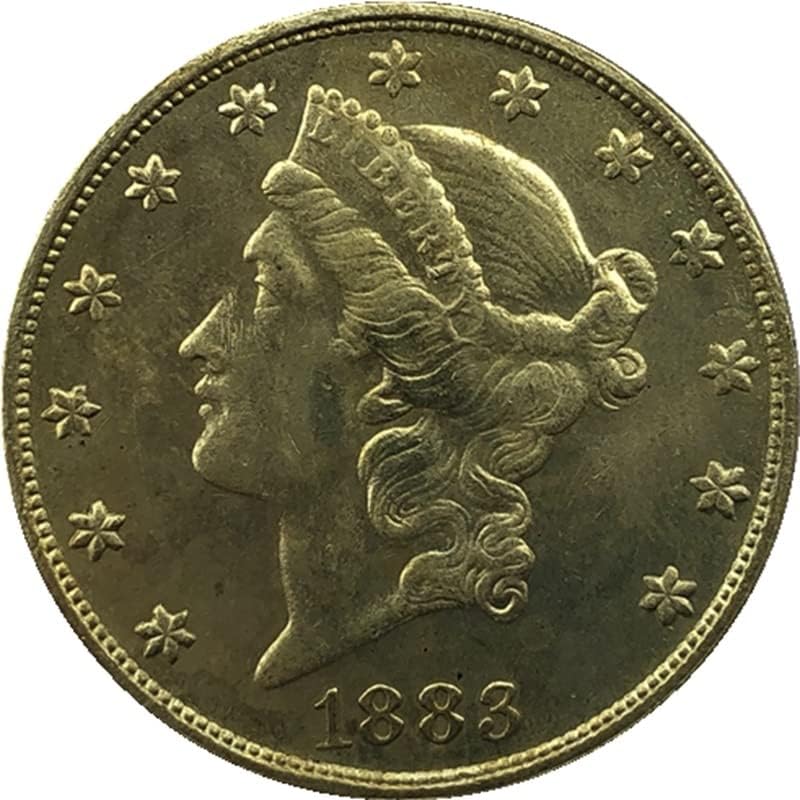 1883P Версия на Съединените Щати От 20 Златни Монети Антични Месинг Чуждестранни Възпоменателни Монети Ръчно изработени