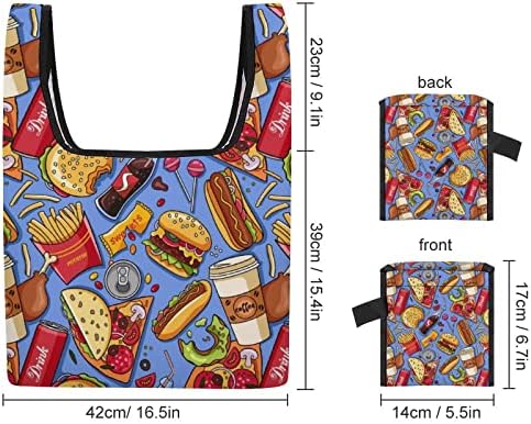 Американски Сглобяеми Пазарски Чанти за Бързо Хранене Множество Продуктова чанта-Тоут, Сгъване в Прикачения калъф