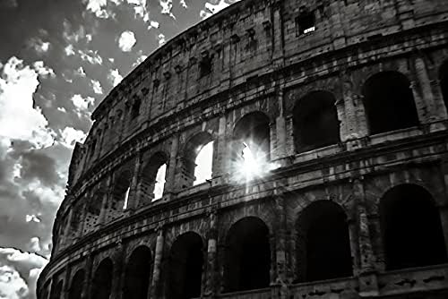 FDerks Диамантена Живопис Комплекти На Кръстат Бод 12X16 Инча Слънцето През Колизеума на Рим Италия Амфитеатър Художествен