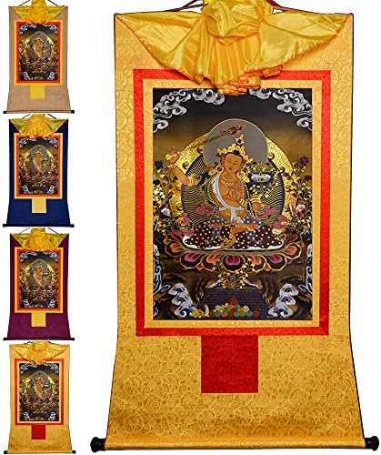 Гандханра най-висока през август, Буда Мъдрост, Тибетски Живопис Тханка, Будистка Брокат Тханка, Гоблен на Буда с Преобръщане,