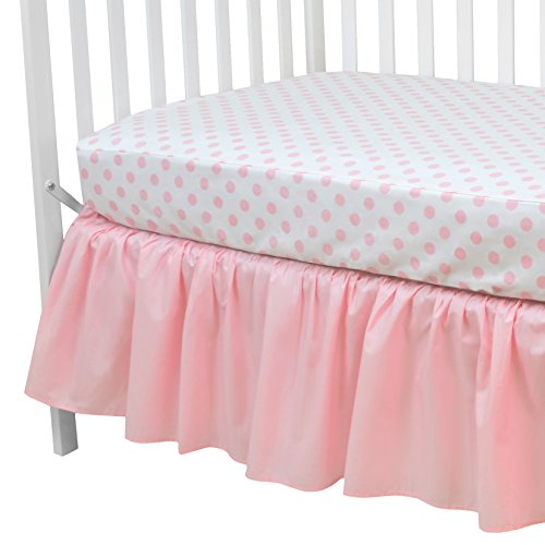 Чаршаф TL Care от естествен памук и Перкаля за стандартни легла и матраци за деца, Бяла до розова грах, 28 x