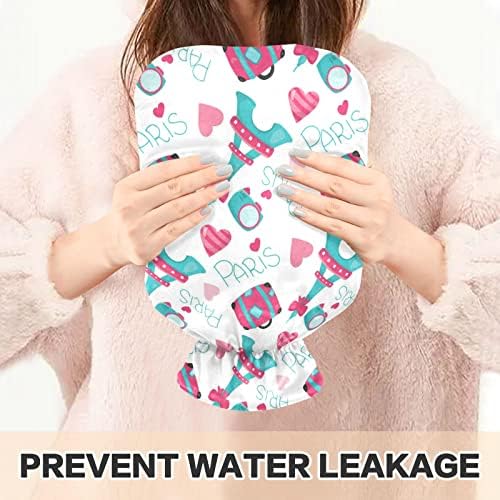Бутилки с гореща вода с Капак Eiffel Чанта за топла вода за Облекчаване на болки, Менструални Спазми, Топло