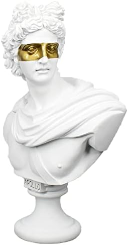 YUEOECOR 14 Класическа гръцка Бяла Статуя-Бюст, Лице на Давид, Голямата Статуя на Римска Богиня от Смола