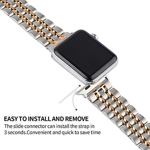 Fullmosa Съвместим с Apple Watch band 45 мм 44 мм 42 мм 41 мм 40 мм, 38 мм, метална каишка от неръждаема