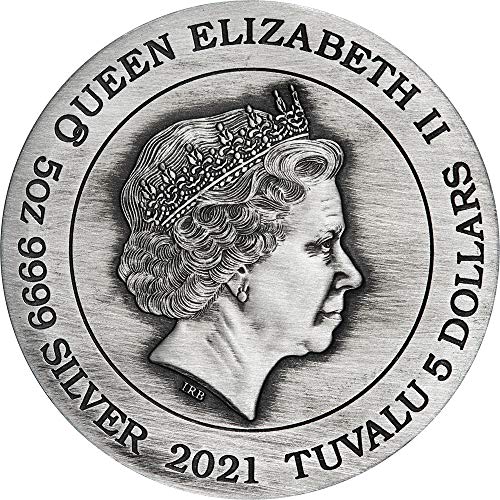 2021 DE Модерна Възпоменателна Сребърна монета PowerCoin Fu Lu Shou тегло 5 Грама на 5$ Tuvalu 2021 Под стари времена