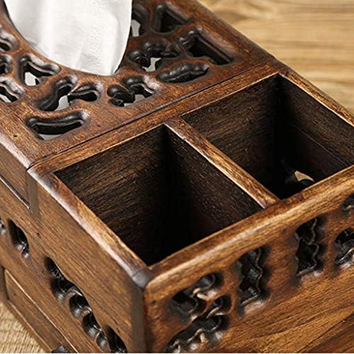Дървена кутия за Салфетки ASDFGH - Селски Потертая Дървена Правоъгълна Капак Кутии за Салфетки с Отделения За съхранение на