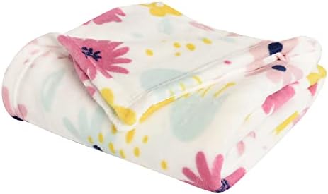 Детско плюшевое одеяло Comfort Life, с флорални принтом, от мек, голям и топъл пухкав розов отвътре за малки деца, идеален