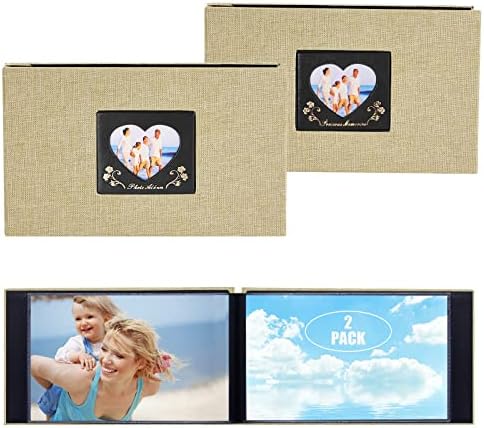 Фотоалбум в тъканната рамка с капак 4x6 60 Джобове За снимки 2 опаковки, Семейни сватбени Албуми за снимки е Много Голям